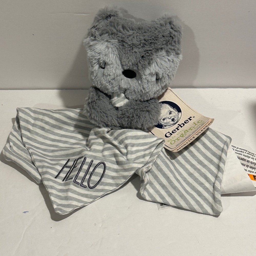 Gerber Organic Baby Raccoon Lovey/Security Blanket New W/Tags